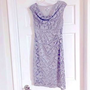 Gorgeous silver sparkly dress barn size 4 sheath dress